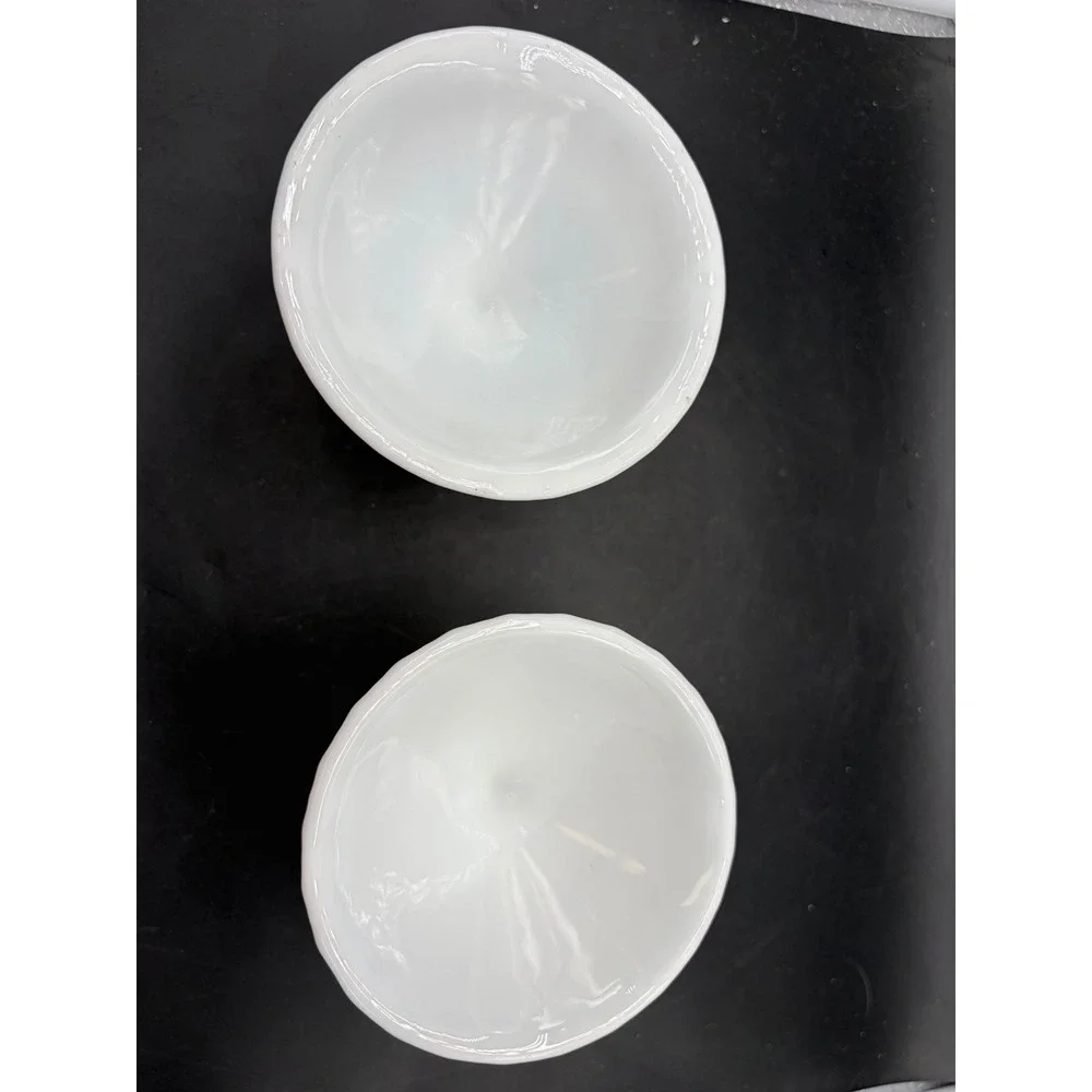 Westmoreland Milk Glass English Hobnail Candlestick Holders Set of 2 White Vntg